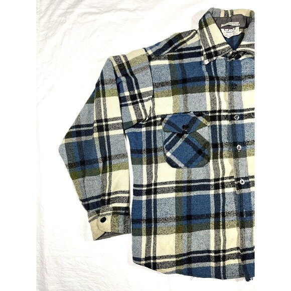 Vintage C.P.O By Bradling Flannel Italian Fabric Heavyweight Men’s Size Large - Picture 9 of 16